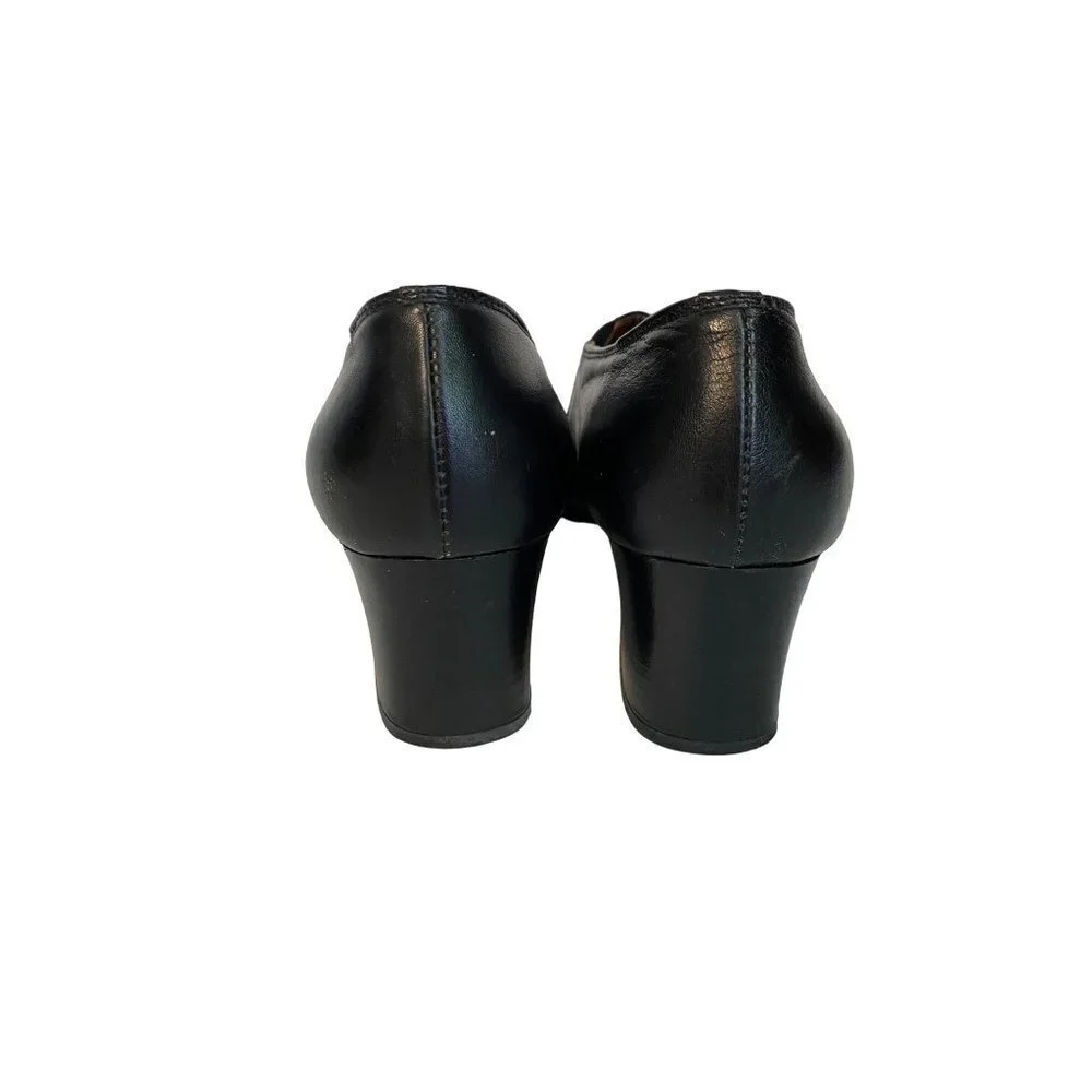 Vintage‎ 80's Miss Clair Linea Young Black Italian Leather Shoes Size 37
